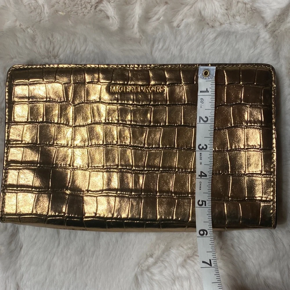 Michael Kors Embossed Leather Clutch Wallet Purse